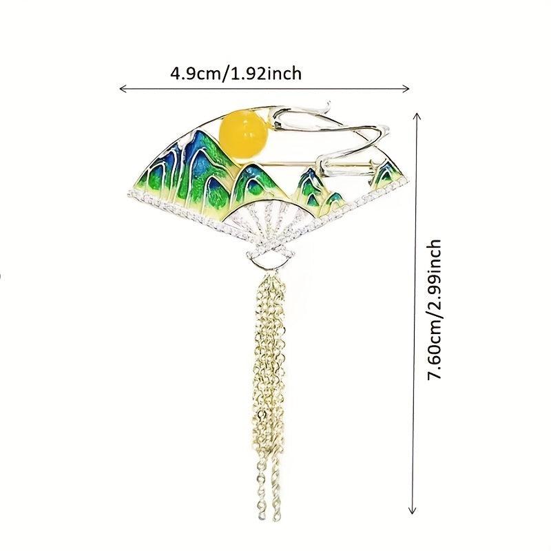 Fan Brooch Pin Clothing Accessory Party Decor