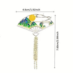 Fan Brooch Pin Clothing Accessory Party Decor