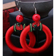 Fungus Hook Large Circle Earrings Handicraft Earrings