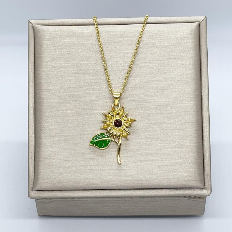 Sunflower Pendant Necklace For Women Ladies Flowers Jewelry Romantic Gift
