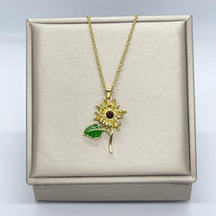 Sunflower Pendant Necklace For Women Ladies Flowers Jewelry Romantic Gift