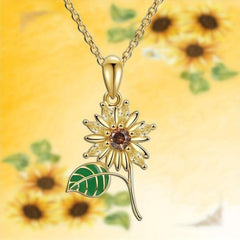 Sunflower Pendant Necklace For Women Ladies Flowers Jewelry Romantic Gift