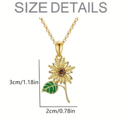 Sunflower Pendant Necklace For Women Ladies Flowers Jewelry Romantic Gift