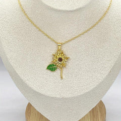 Sunflower Pendant Necklace For Women Ladies Flowers Jewelry Romantic Gift