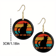 Cat Acrylic Pendant Earrings Halloween Christmas Party Gift