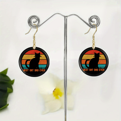 Cat Acrylic Pendant Earrings Halloween Christmas Party Gift