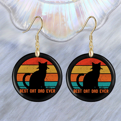 Cat Acrylic Pendant Earrings Halloween Christmas Party Gift
