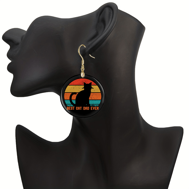 Cat Acrylic Pendant Earrings Halloween Christmas Party Gift