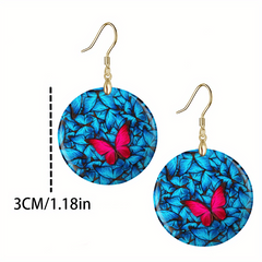 Bicolor Butterfly Acrylic Earrings Party Jewelry Halloween Christmas Gift