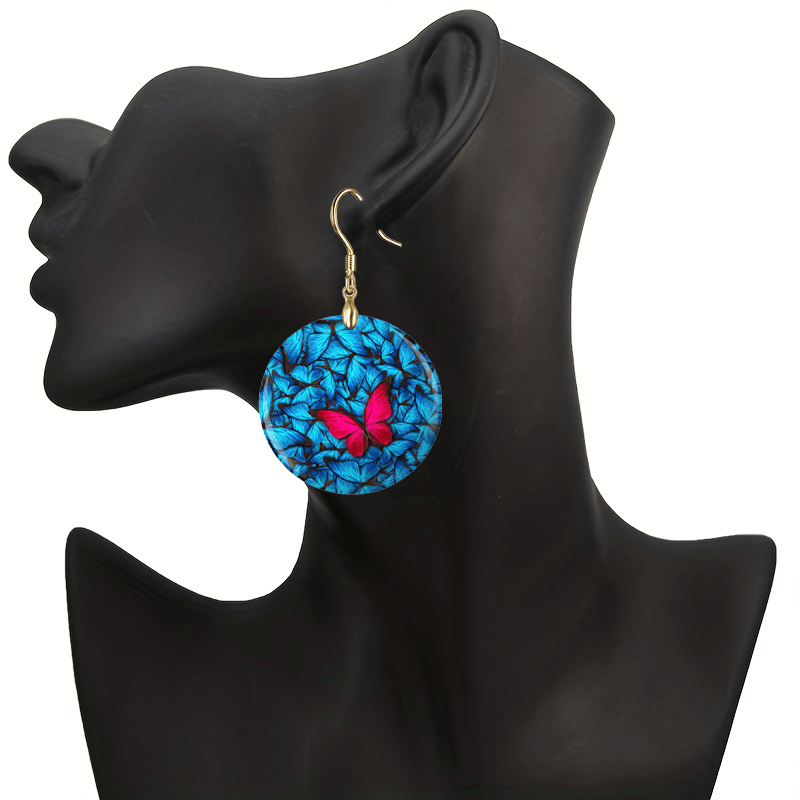 Bicolor Butterfly Acrylic Earrings Party Jewelry Halloween Christmas Gift