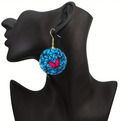 Bicolor Butterfly Acrylic Earrings Party Jewelry Halloween Christmas Gift