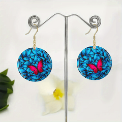 Bicolor Butterfly Acrylic Earrings Party Jewelry Halloween Christmas Gift