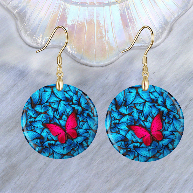 Bicolor Butterfly Acrylic Earrings Party Jewelry Halloween Christmas Gift