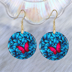 Bicolor Butterfly Acrylic Earrings Party Jewelry Halloween Christmas Gift