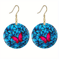 Bicolor Butterfly Acrylic Earrings Party Jewelry Halloween Christmas Gift