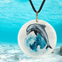 Creative Dolphin Pattern Pendant Necklace Adjustable Chain Necklace