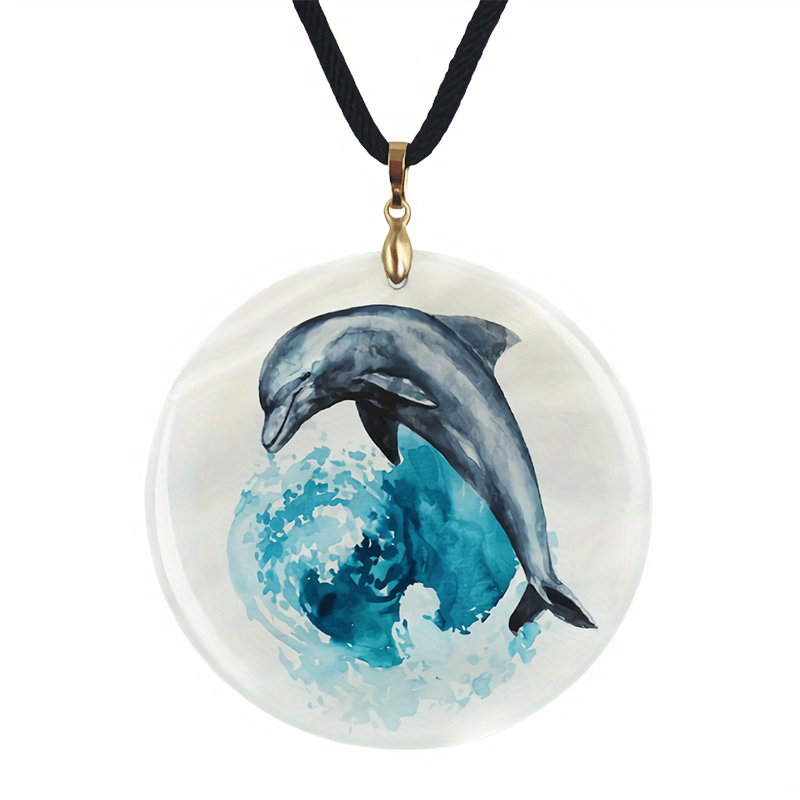 Creative Dolphin Pattern Pendant Necklace Adjustable Chain Necklace