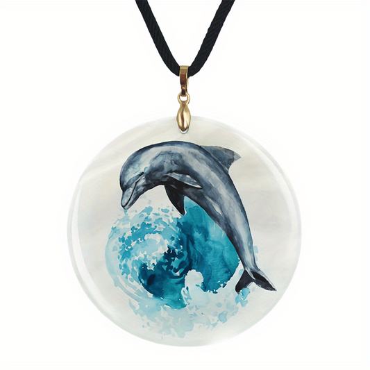 Creative Dolphin Pattern Pendant Necklace Adjustable Chain Necklace