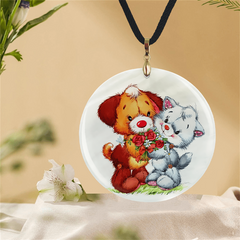 Puppy And Cat Pattern Pendant Necklace Adjustable Boho Chain Necklace