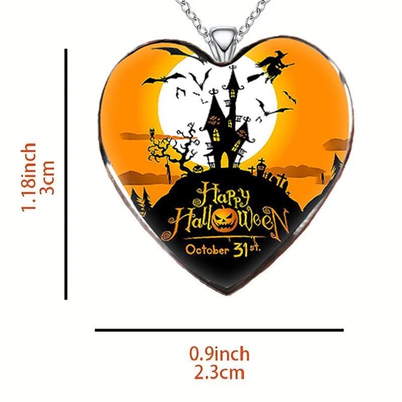 Halloween Fort Necklace Heart shaped Necklace For Friends Partners Girls