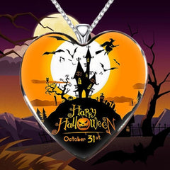 Halloween Fort Necklace Heart shaped Necklace For Friends Partners Girls