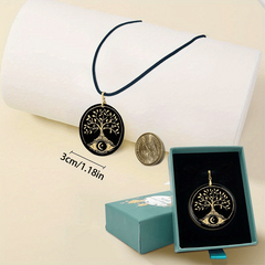 Yellow Life Tree Pendant Necklace Chain Halloween Christmas Gift