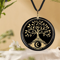 Yellow Life Tree Pendant Necklace Chain Halloween Christmas Gift