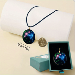 Luminous Bird Pattern Pendant Necklace Adjustable Chain Halloween Christmas Gift