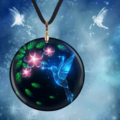 Luminous Bird Pattern Pendant Necklace Adjustable Chain Halloween Christmas Gift