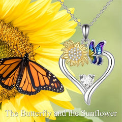Heart Shaped Butterfly Sunflower Pendant Toy - Gift for Anniversary or Christmas