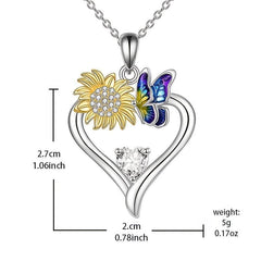 Heart Shaped Butterfly Sunflower Pendant Toy - Gift for Anniversary or Christmas
