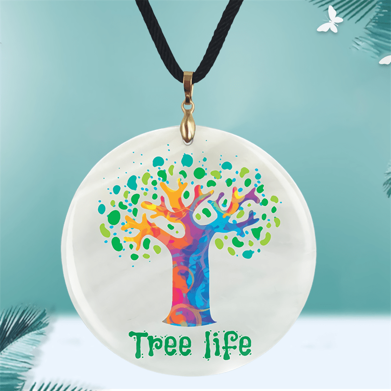 Life And Tree Pattern Pendant Necklace Family Halloween Christmas Party Gift