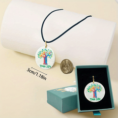 Life And Tree Pattern Pendant Necklace Family Halloween Christmas Party Gift