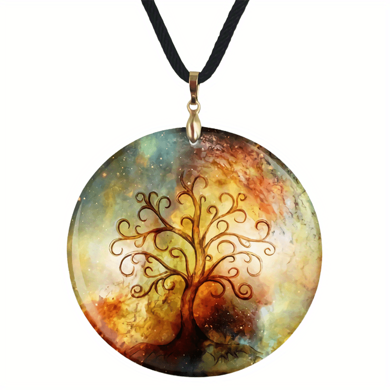Life And Tree Pendant Necklace For Family Halloween Christmas Anniversary