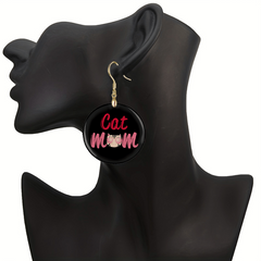 Creative Cat Acrylic Pendant Earrings Party Jewelry