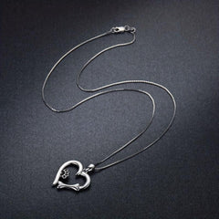 Dog Paw Pendant Necklace Hollow Love Footprints Pet Dog Paw Clavicle Chain