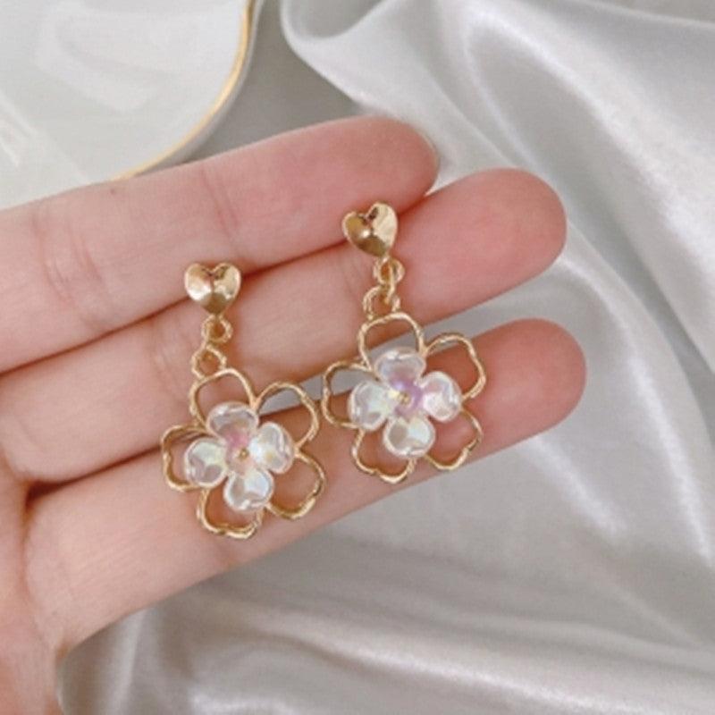 3D Hollow Flower Earrings Sweet Party Jewelry Gift