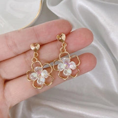 3D Hollow Flower Earrings Sweet Party Jewelry Gift