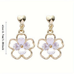 3D Hollow Flower Earrings Sweet Party Jewelry Gift