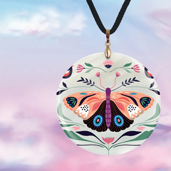 Retro Butterfly Pendant Necklace Adjustable Chain Halloween Christmas Gift