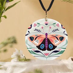 Retro Butterfly Pendant Necklace Adjustable Chain Halloween Christmas Gift