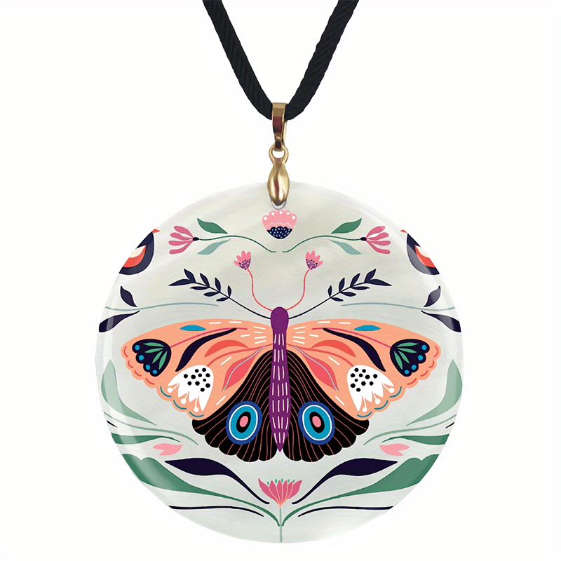 Retro Butterfly Pendant Necklace Adjustable Chain Halloween Christmas Gift