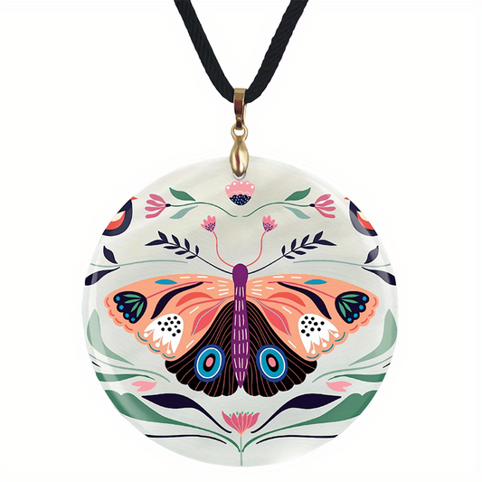 Retro Butterfly Pendant Necklace Adjustable Chain Halloween Christmas Gift