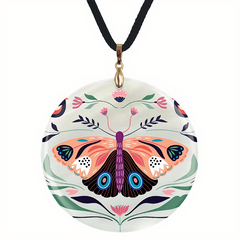Retro Butterfly Pendant Necklace Adjustable Chain Halloween Christmas Gift