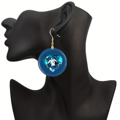 Sea Turtle Acrylic Pendant Earrings Retro Party Jewelry