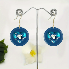 Sea Turtle Acrylic Pendant Earrings Retro Party Jewelry