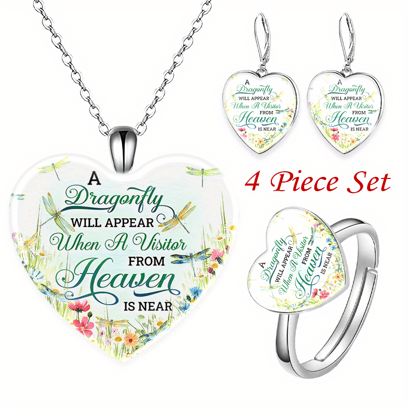 Heart-shaped Crystal Pendant Necklace Set for Men and Women