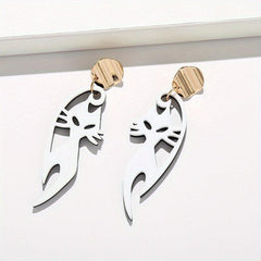 Fox Animal Earrings Acrylic Metal Niche Drop Earrings