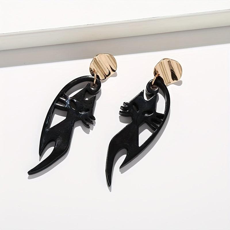 Fox Animal Earrings Acrylic Metal Niche Drop Earrings