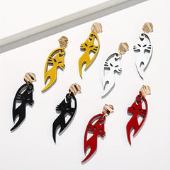 Fox Animal Earrings Acrylic Metal Niche Drop Earrings